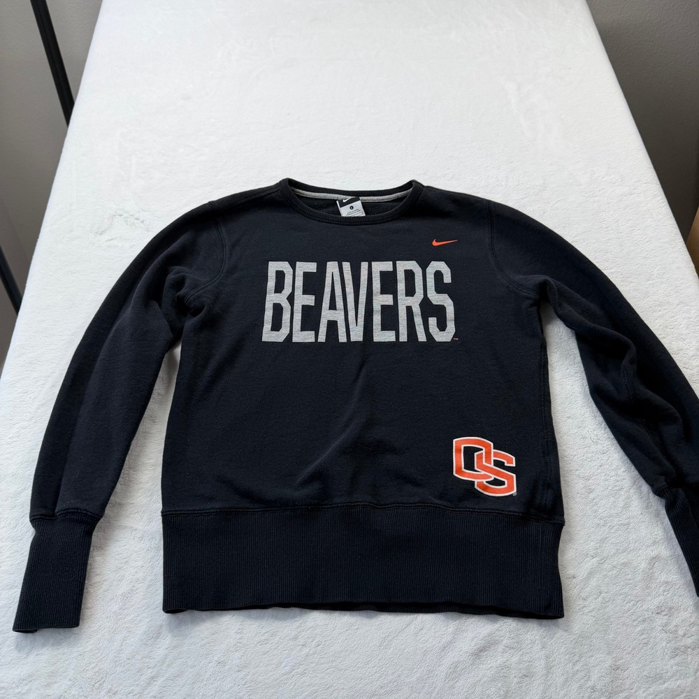 Nike Oregon State Beavers Sweatshirt Womens Large Black Good NCAA Pullover